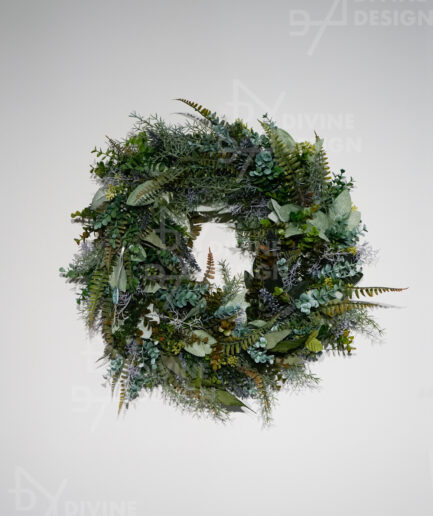 Celoroční zelený věnec na dveře