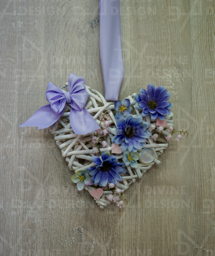 Romantické srdce - fialové květy