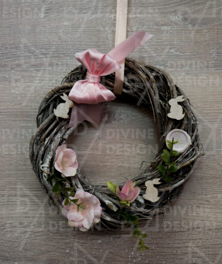 Velikonoční věnec na dveře - zajíčči