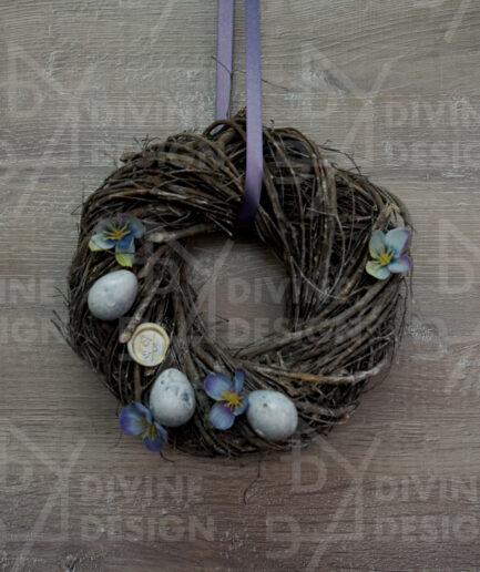 Velikonoční věnec na dveře - květy
